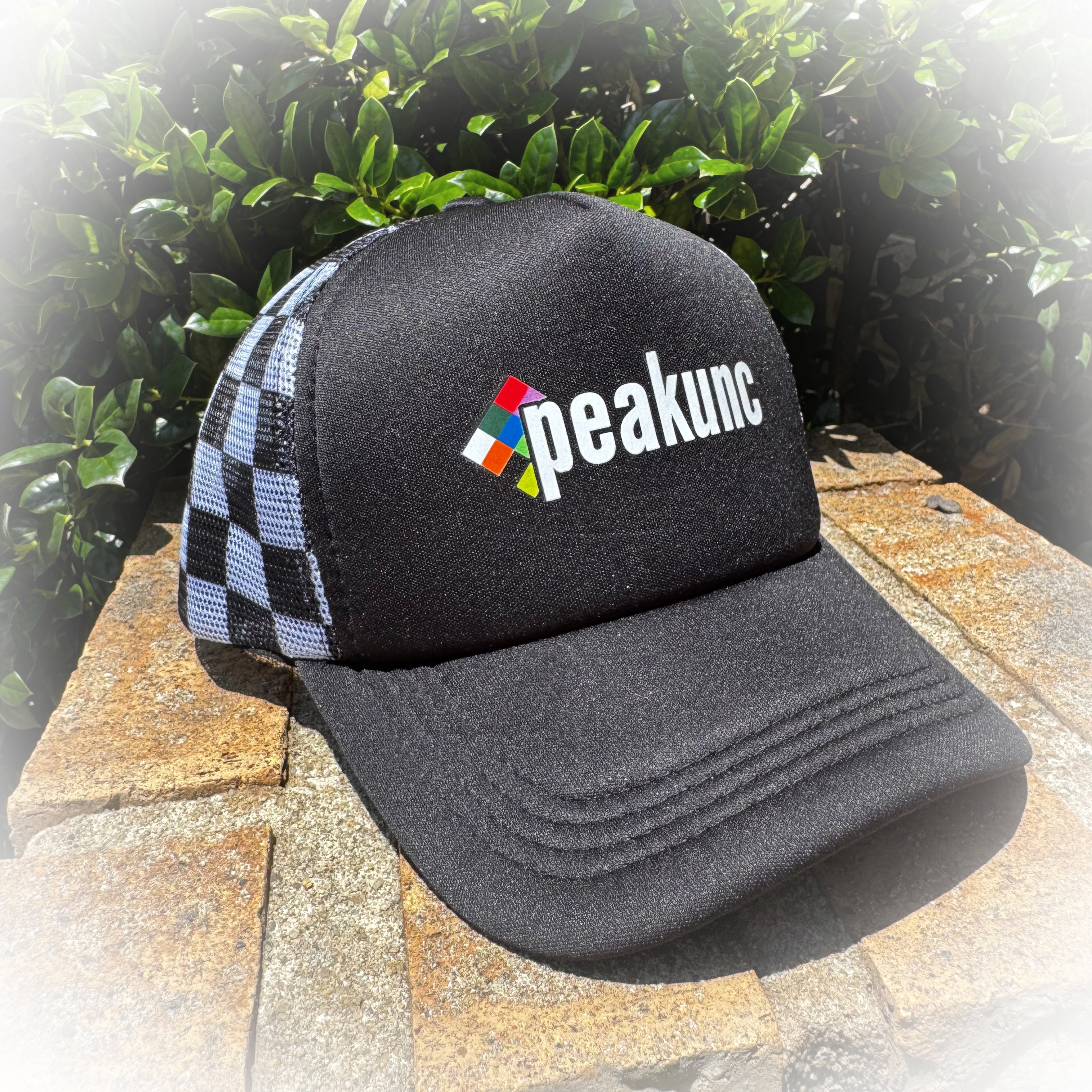 Black Checkerboard Trucker Hat