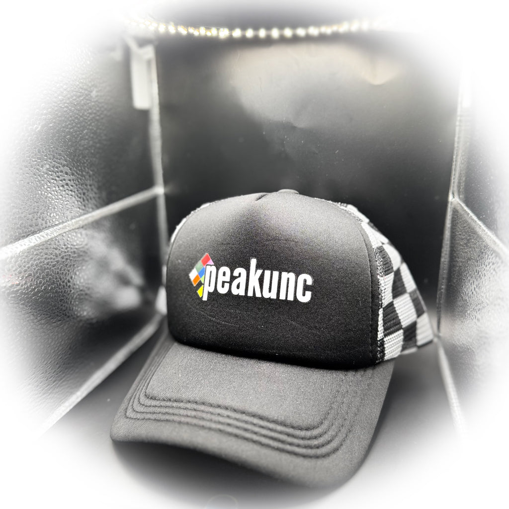 Black Checkerboard Trucker Hat