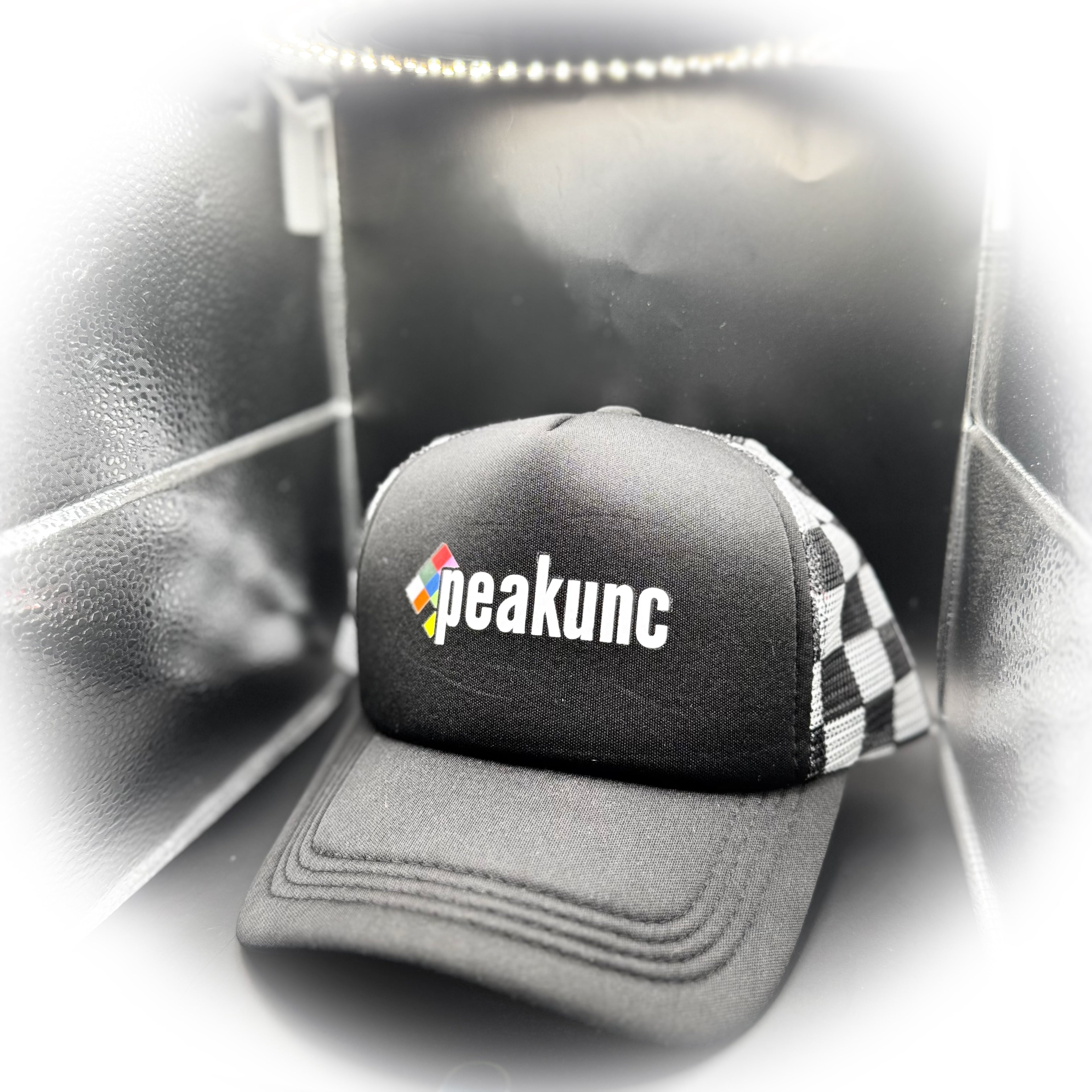 Black Checkerboard Trucker Hat